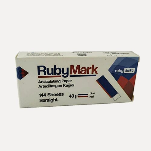 Изображение товара Артикуляционная бумага комбинированная (40мкм,144 листов ) Копирка прямая красный/синий, RubyMark от Incidental