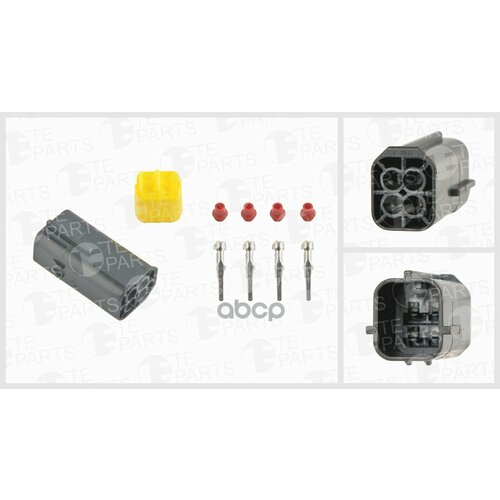 Разъём 4х Контактный (2х2) (Комплектация: 4-Pin, 4 Уплотнения, Фиксатор) TE PARTS арт. 7850704