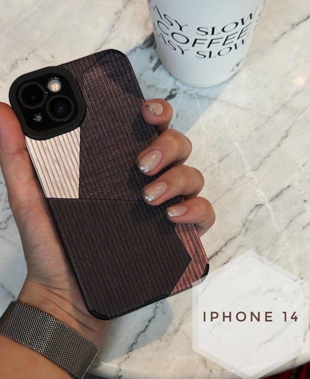Чехол на айфон 14 черно - древесный - Чехол iPhone 14 черно - древесный