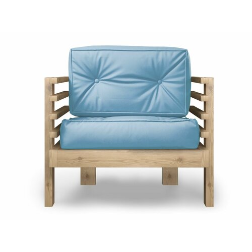 Кресло стоун-с, голубая-сосна, кожзам, массив дерева, с подлокотниками, садовое, на дачу, для дома, скандинавский лофт