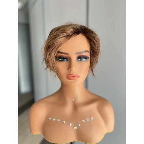Парик короткий из натурального волоса ONLYSHAIR русый Silain