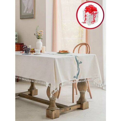 Скатерть из хлопка и льна 140х220 см