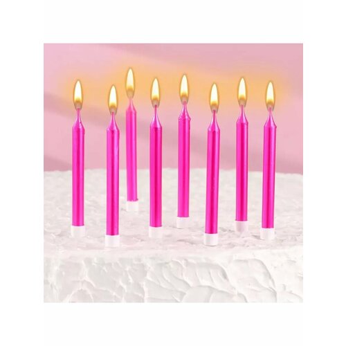 Набор свечей для торта Манхеттен 9 см 8 шт металлик 543₽