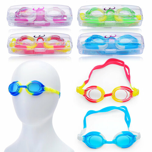 Очки для плавания 00-4091 Цветные в футляре 330₽