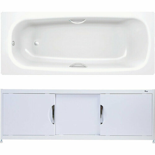 Ванна стальная BLB Universal HG 170х75 с экраном Emmy Малибу, ножками, ручками и шумоизоляцией