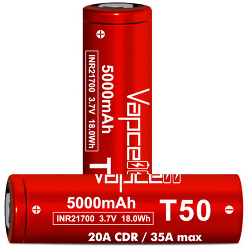 Vapcell T50 21700 5000mah 2035A Комплект 2 элемента 1850₽