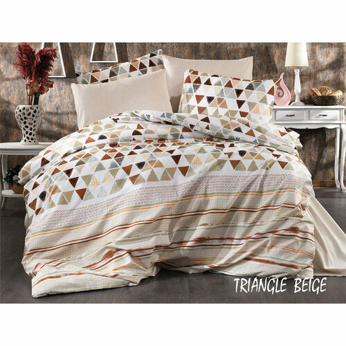Постельное белье For Home Triangle Beige евро