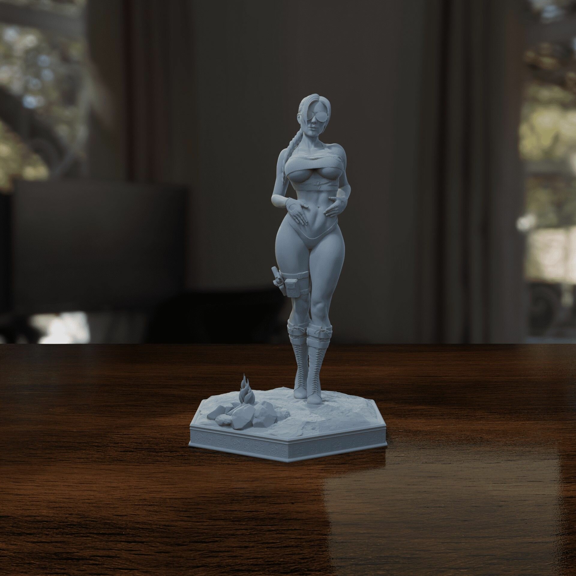 Фигурка Lara Croft (Серая, сборная, предназначена для самостоятельной покраски)