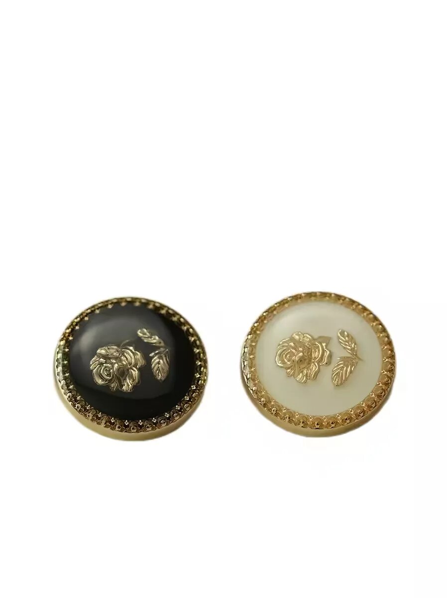 Набор пуговиц дизайнерских черная роза — фото 1