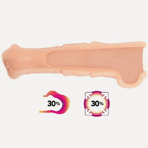 Изображение товара Насадка "Cock Sleeve", телесная, TPE, с отверстием для мошонки