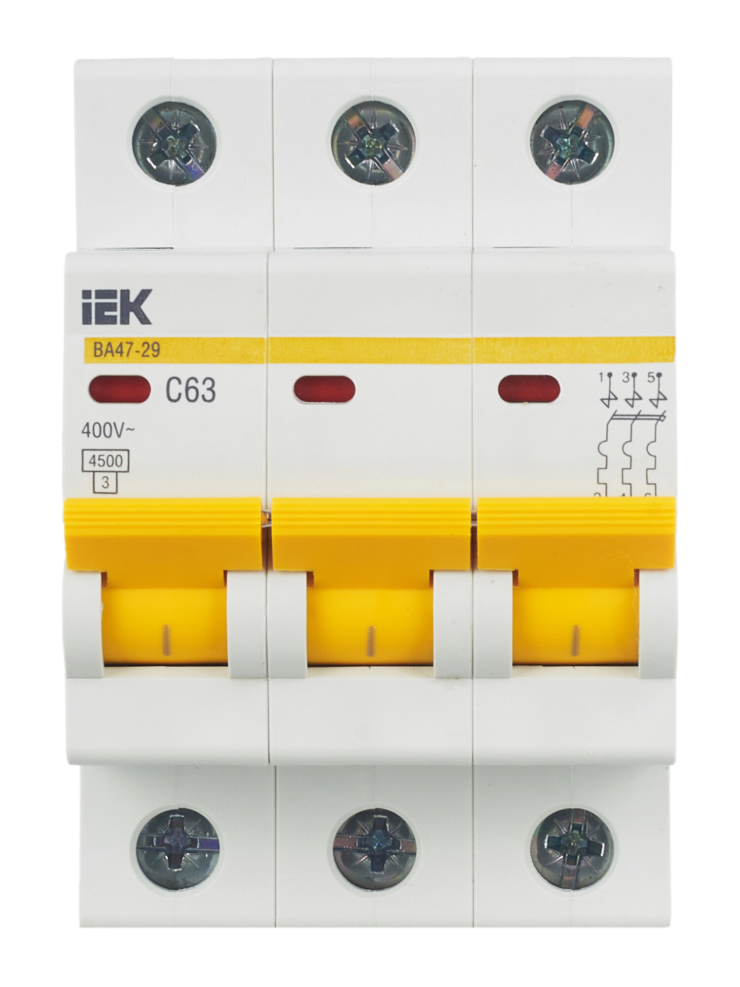 Автоматический выключатель IEK ВА47-29 3P C 63А 4,5кА