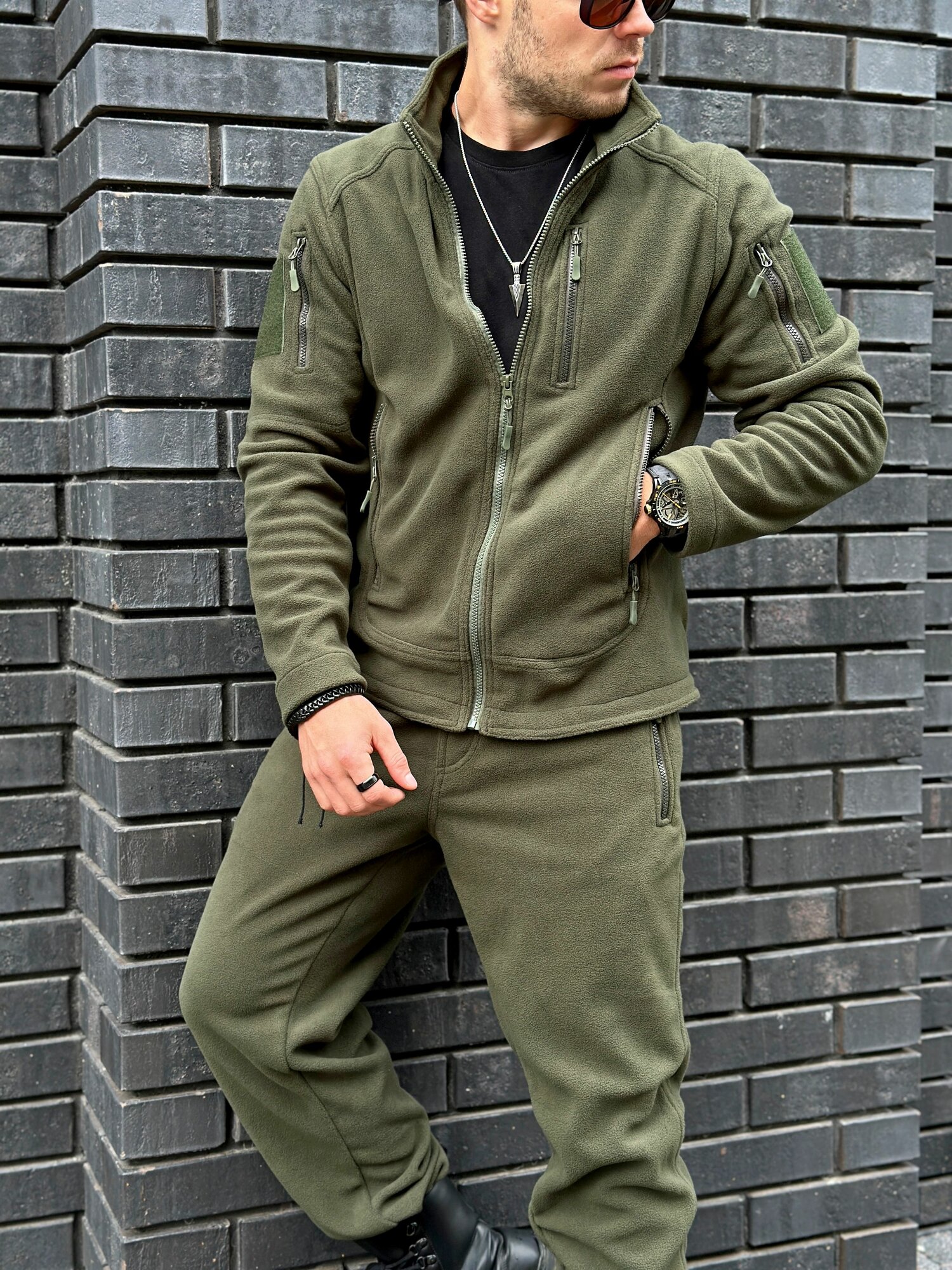 Костюм спортивный BRANKI размер 5XL-6XL зеленый хаки