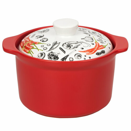 Кастрюля Appetite Chilli 3л керамика CS2213-CH красный, белый, красный