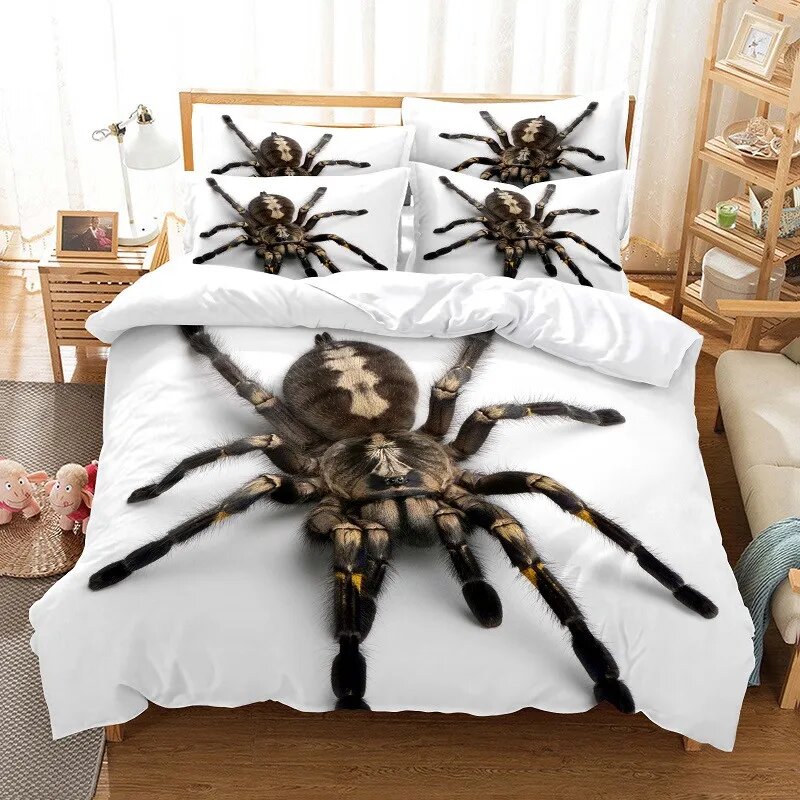 Комплект постельного белья "Big spider 3D" Китайская Традиция, поликоттон，Набор из 3 предметов 200*200cm
