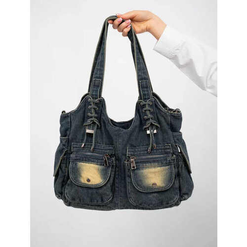 Сумка тоут VivaldiZ, фактура гладкая, синий