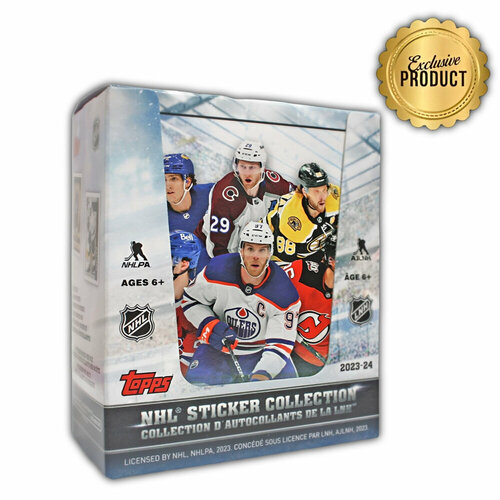 Наклейки НХЛ 2023-24 / Topps NHL Sticker Collection / блок хоккейных наклеек (50 пакетиков) для любителей панини