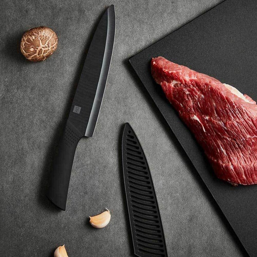 Изображение Ножи керамические набор HuoHou Nano Ceramic Knife HU0010 Black (3 ножа и овощечистка)