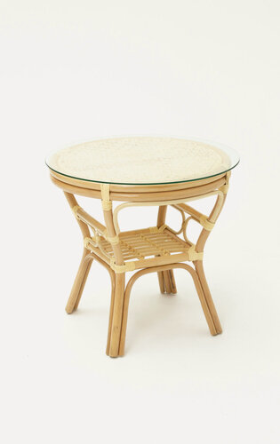 Изображение товара Стол с плетеной столешницей из натурального ротанга Петани, цвет натуральный