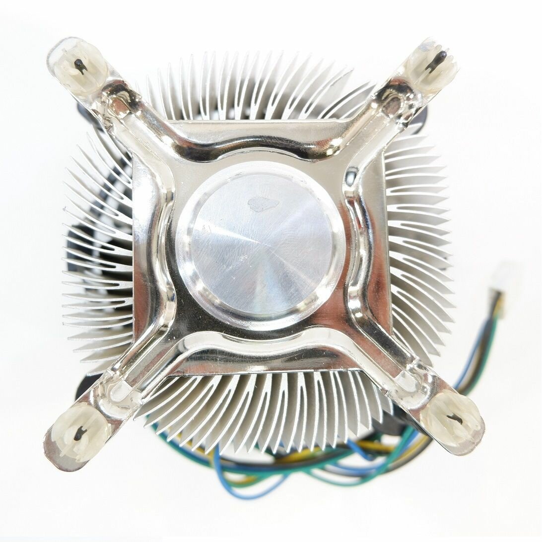 Кулер на процессор под сокет 775 intel d34223-001 большой вариант, алюминий, с рабочей машины — фото 1