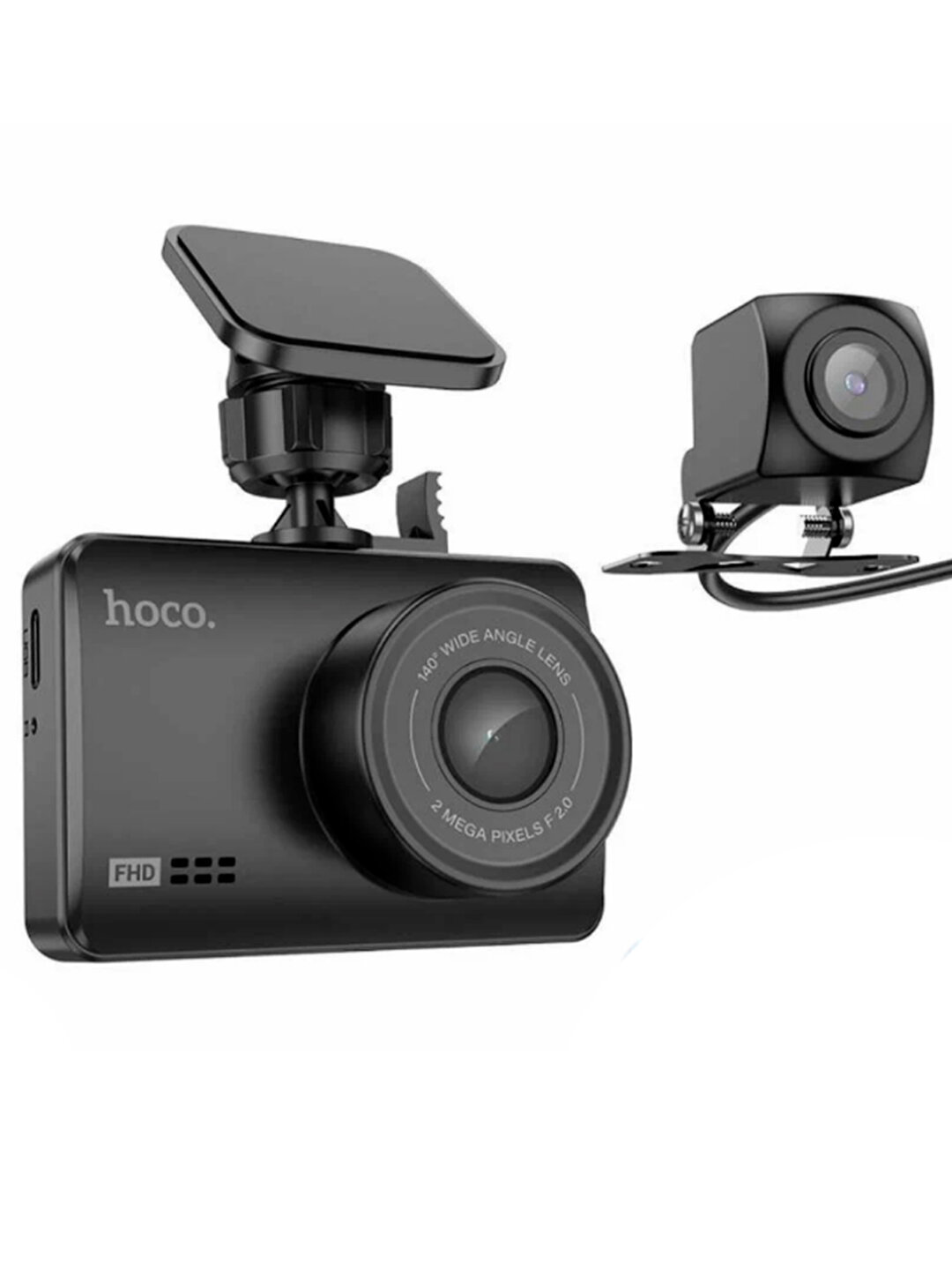 Hoco Видеорегистратор автомобильный Hoco DV3 Driving черный, 2 камеры