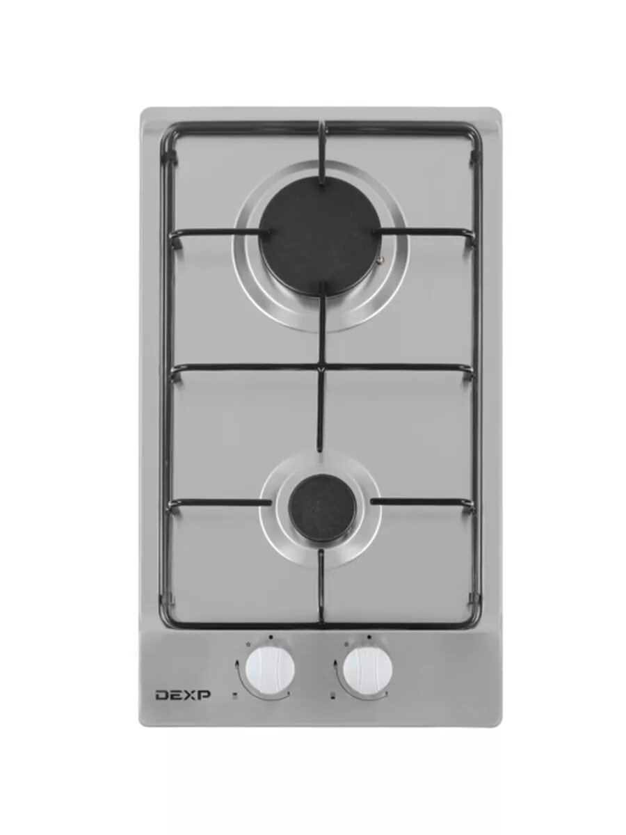 Газовая варочная поверхность DEXP 9M2GT ST (конфорок - 2 шт)серебристый