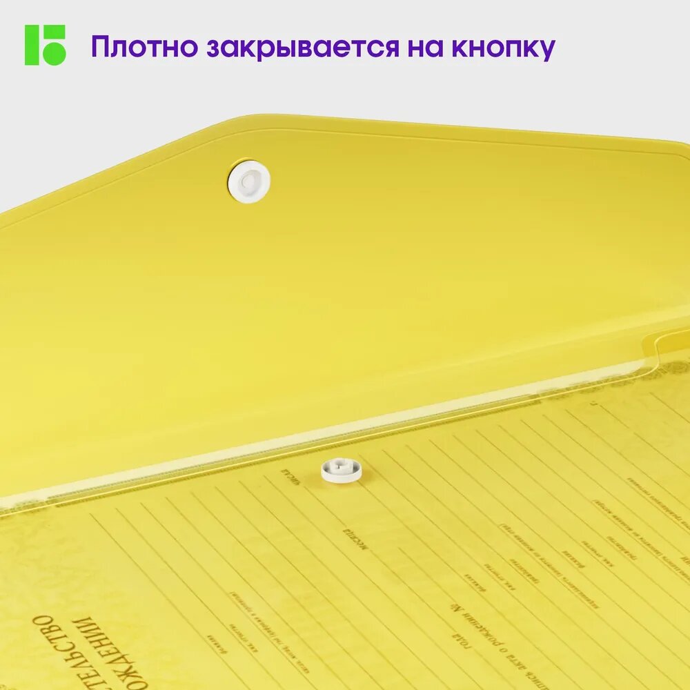 Папка-конверт на кнопке No Secret, синяя, А4