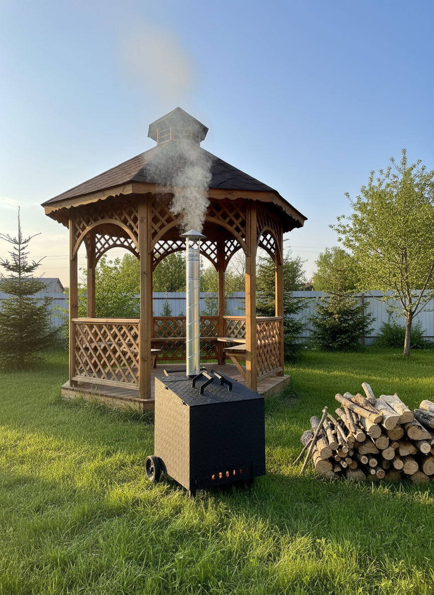 Печь для сжигания мусора и утилизации листвы веток дров и прочих садовых отходов