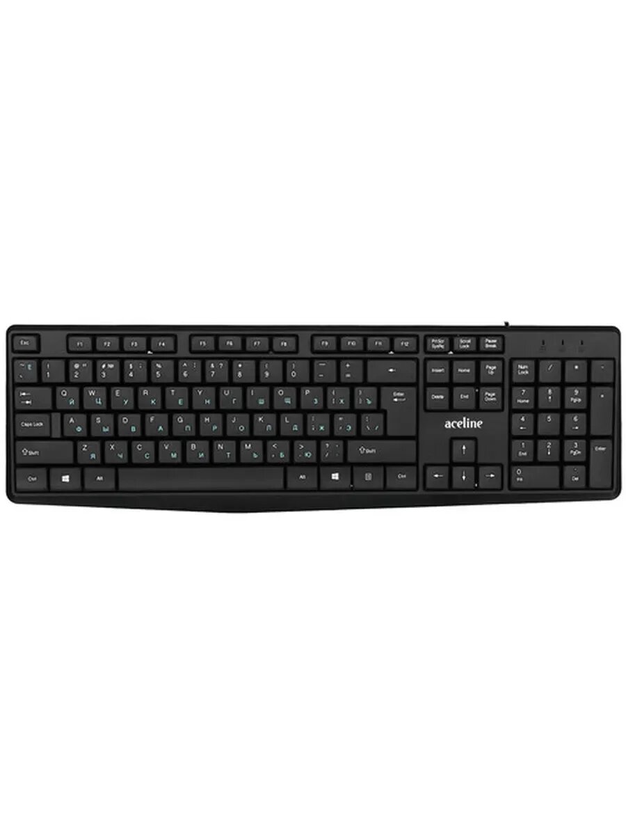 Клавиатура проводная Aceline K-1204BU мембранная, клавиш - 104, черный