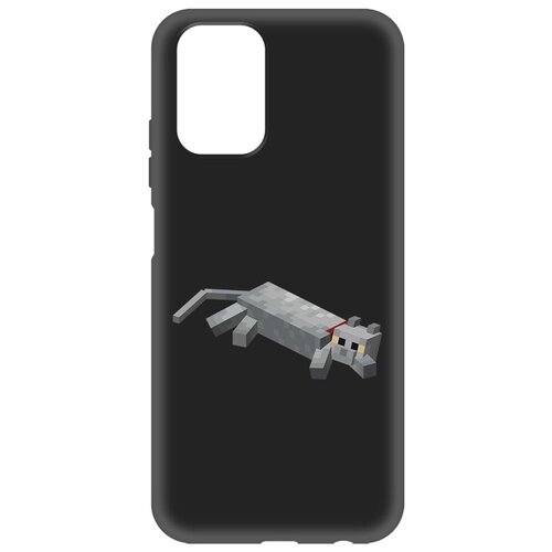 Чехол-накладка Krutoff Soft Case Minecraft-Кошка для Xiaomi Redmi Note 10/10s черный чехол накладка krutoff soft case авокадо стильный для xiaomi redmi note 10 10s черный