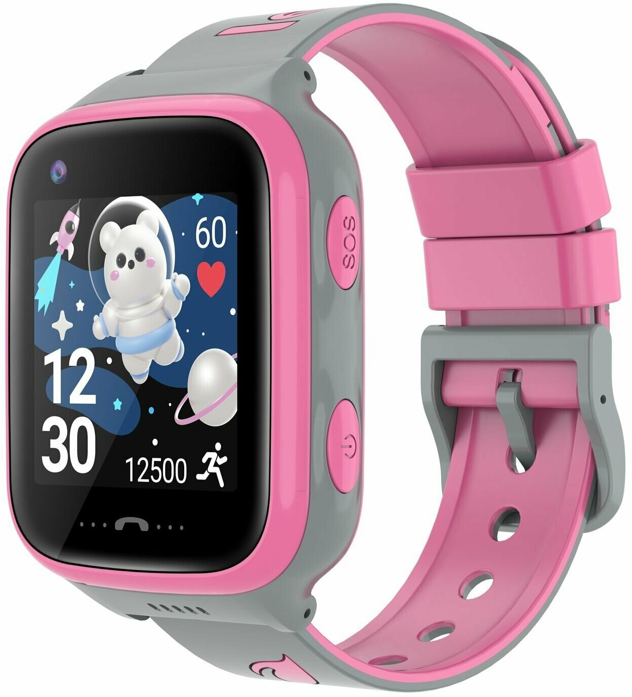 Детские умные GPS часы-телефон LEEF Starlight розовый серый