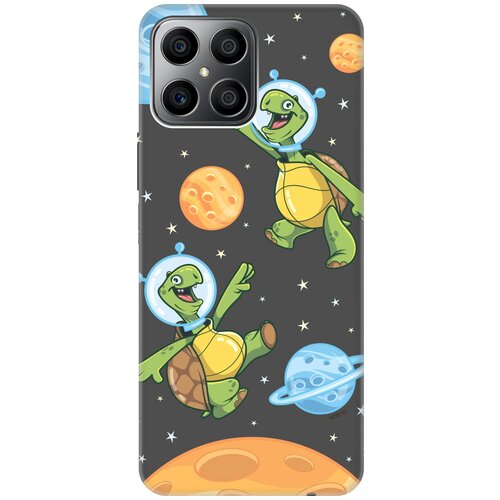 Матовый Soft Touch силиконовый чехол на Honor X8, Хонор Икс 8 с 3D принтом CosmoTurtles черный матовый soft touch силиконовый чехол на honor x8 хонор икс 8 с 3d принтом rat w черный