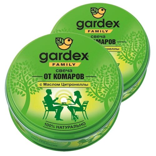 Свеча от комаров Gardex Family репеллентная, 110 г, 2 шт.