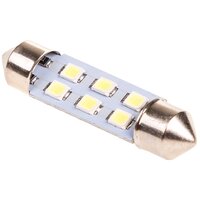 Автолампа диод T11(C5W) 12V 6 SMD Блистер c цоколем 1-конт Белая SKYWAY компл. 2 шт. Салон, номер, S08201354