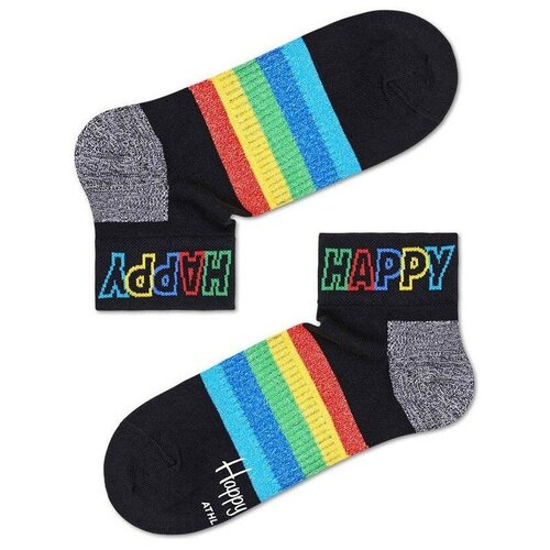 Носки унисекс Rainbow Stripe 1/4 Crew Sock с цветными полосками 25, черный