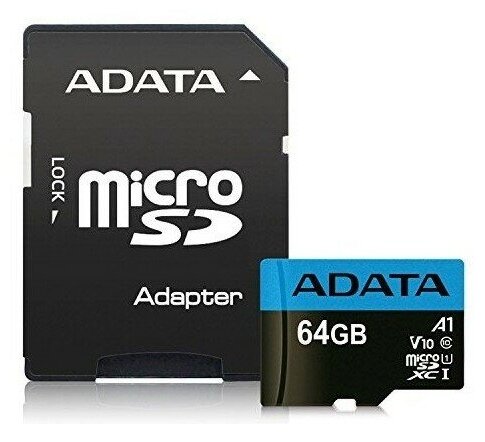 A-data Карта памяти Micro SecureDigital 64Gb AUSDX64GUICL10A1-RA1