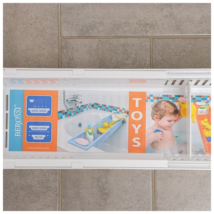 Полка на ванну Toys, 57-89 см, цвет снежно-белый - фотография № 8