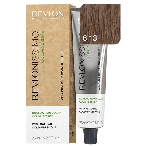 Revlon Professional Revlonissimo Color Sublime Vegan, 6.13 темный блондин пепельно-золотистый, 75 мл nano professional база strong color system 26