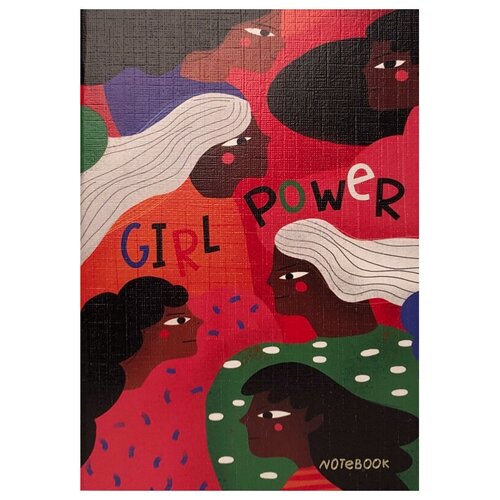 Записная книжка А6 24л, сшивка Girl power, 90г/м2, золотое тиснение, тонированный блоr, нелинованный