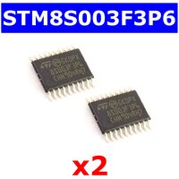 Комплект из 2-х штук: STM8S003F3P6 - микроконтроллер (8-Бит, 16МГц, STM8 CISC, TSSOP-20) - оригинал ST