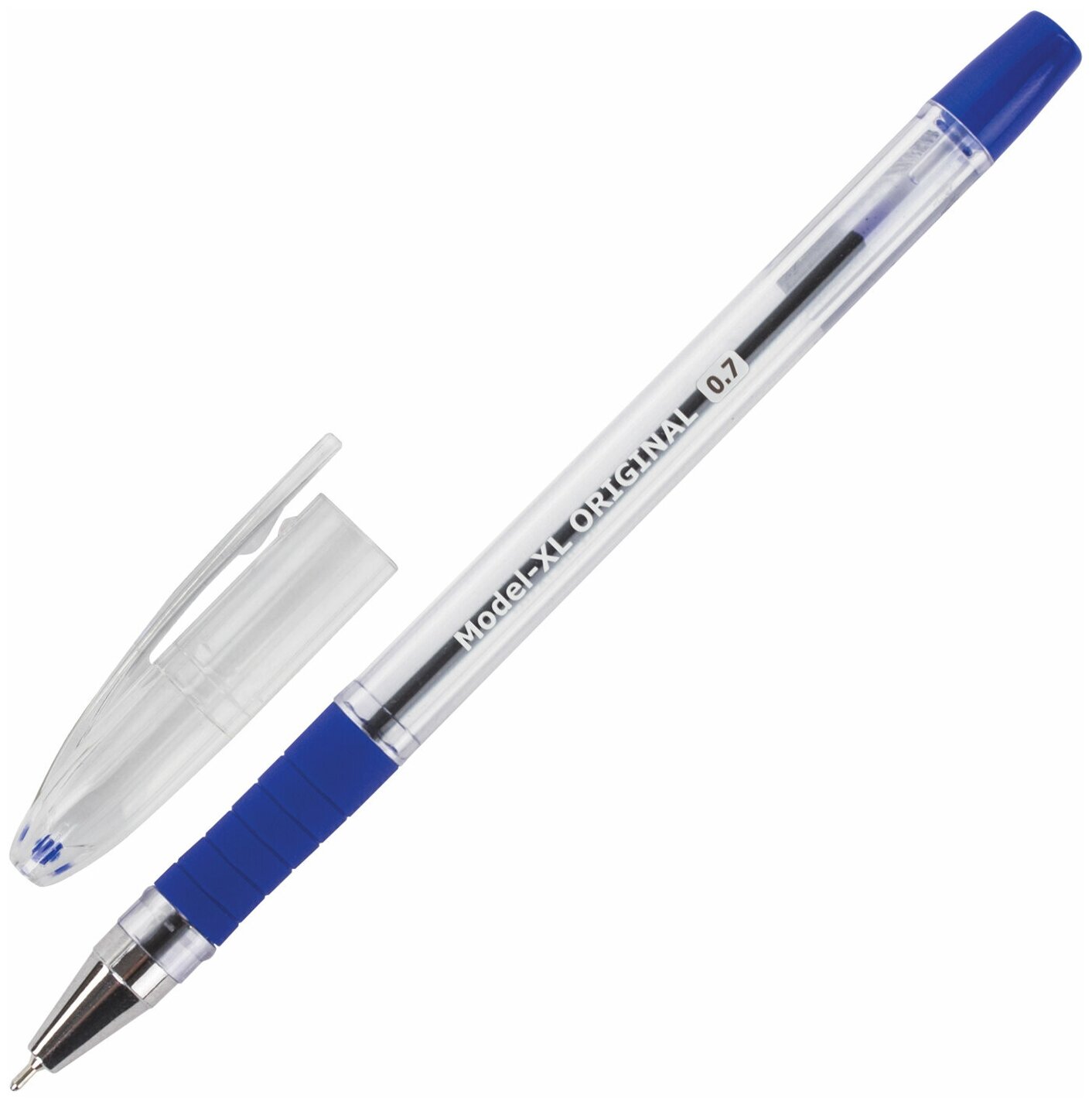 Ручка шариковая масляная с грипом BRAUBERG "Model-XL" ORIGINAL, синяя, узел 0,7 мм, линия письма 0,35 мм, 143242 В комплекте: 48шт.