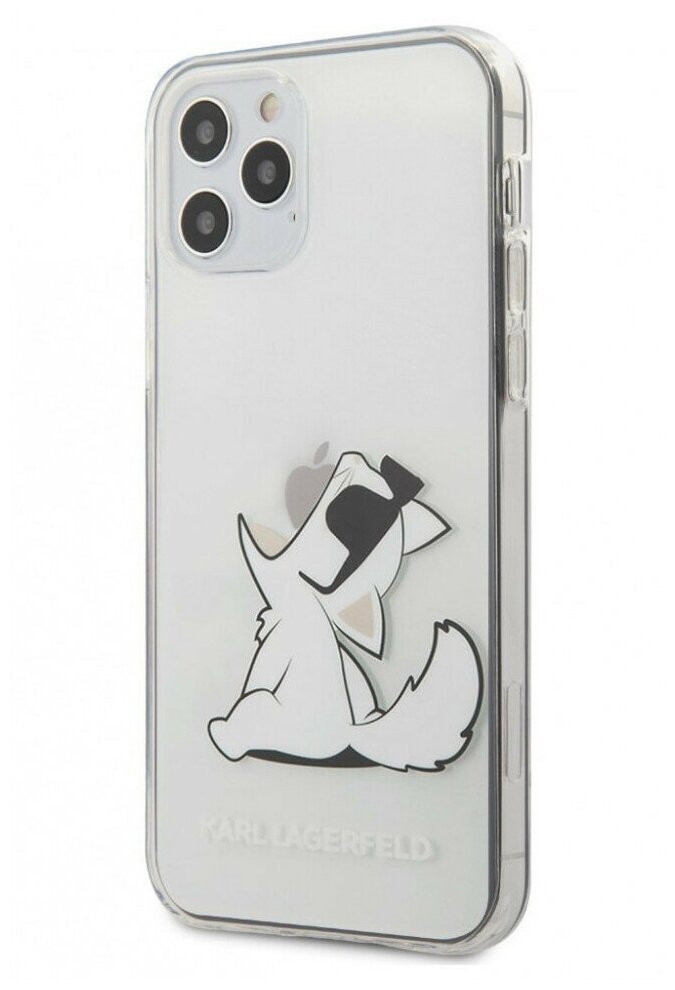 Чехол Lagerfeld для iPhone 12/12 Pro (6.1) PC/TPU Choupette Fun Hard Transparent