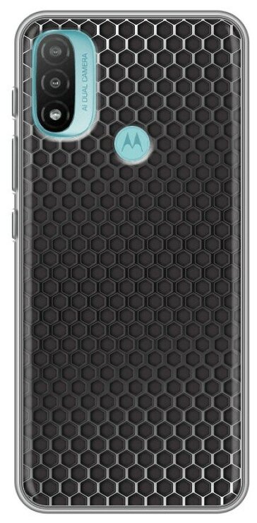 Дизайнерский силиконовый чехол для Моторола Мото Е20 / Motorola Moto E20 Металл соты