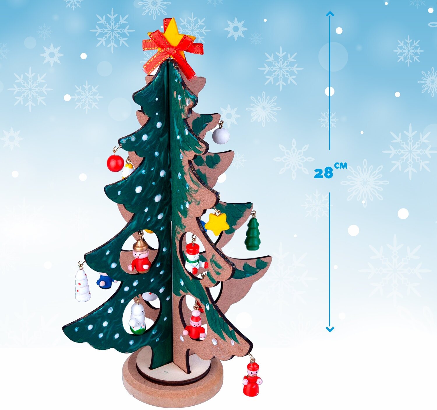 BONDIBON Новогодняя ёлочка-раскраска с игрушками (ВВ3732) 6 - фото №4