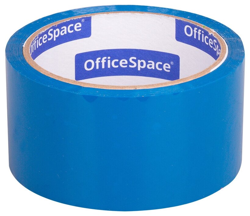 Клейкая лента упаковочная OfficeSpace, 48мм*40м, 45мкм, синяя, ШК, 3 штуки