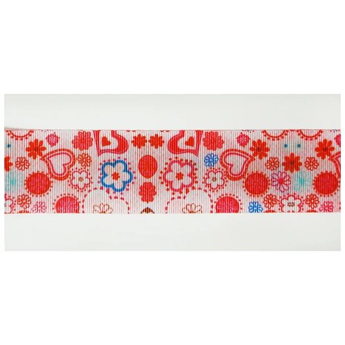 Лента репсовая SAFISA с рисунком, 39 мм, 15 м, цвет 03, розовый лента репсовая safisa с рисунком 39 мм 15 м цвет 01 белый