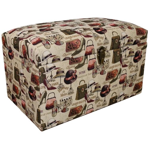 Пуфик с ящиком для хранения October-home Салон, гобелен, 60 x 36 x 39 см, бежевый