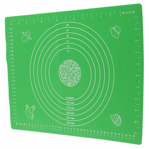 Коврик силикон для раскатки теста 70 х 50 см зеленый