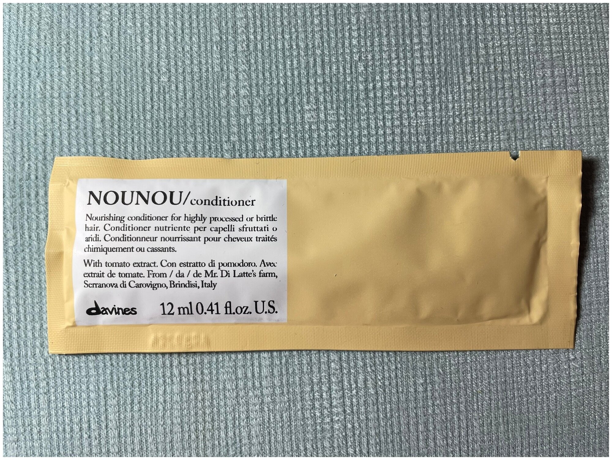 Davines NOUNOU Conditioner Питательный кондиционер для поврежденных и ломких волос, 12 мл