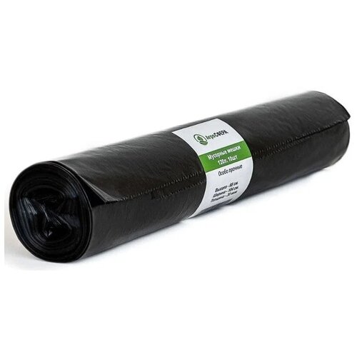 Мешки для мусора Агросфера особо прочные 120 л, 10 шт., 1 упак., черный