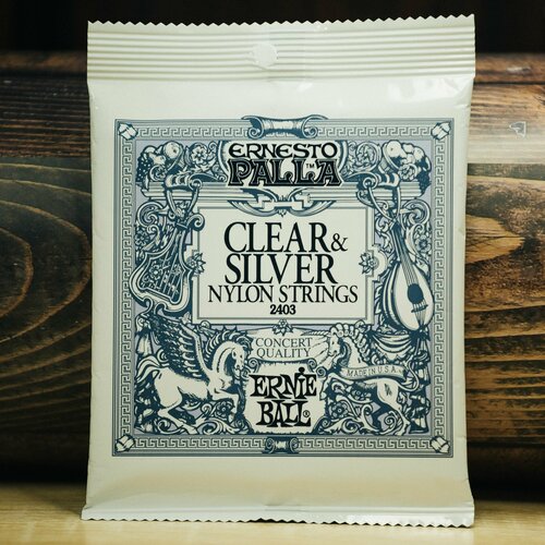 ERNIE BALL 2403 Ernesto Palla Clear&Silver Nylon Medium 28-42 Струны для классической гитары